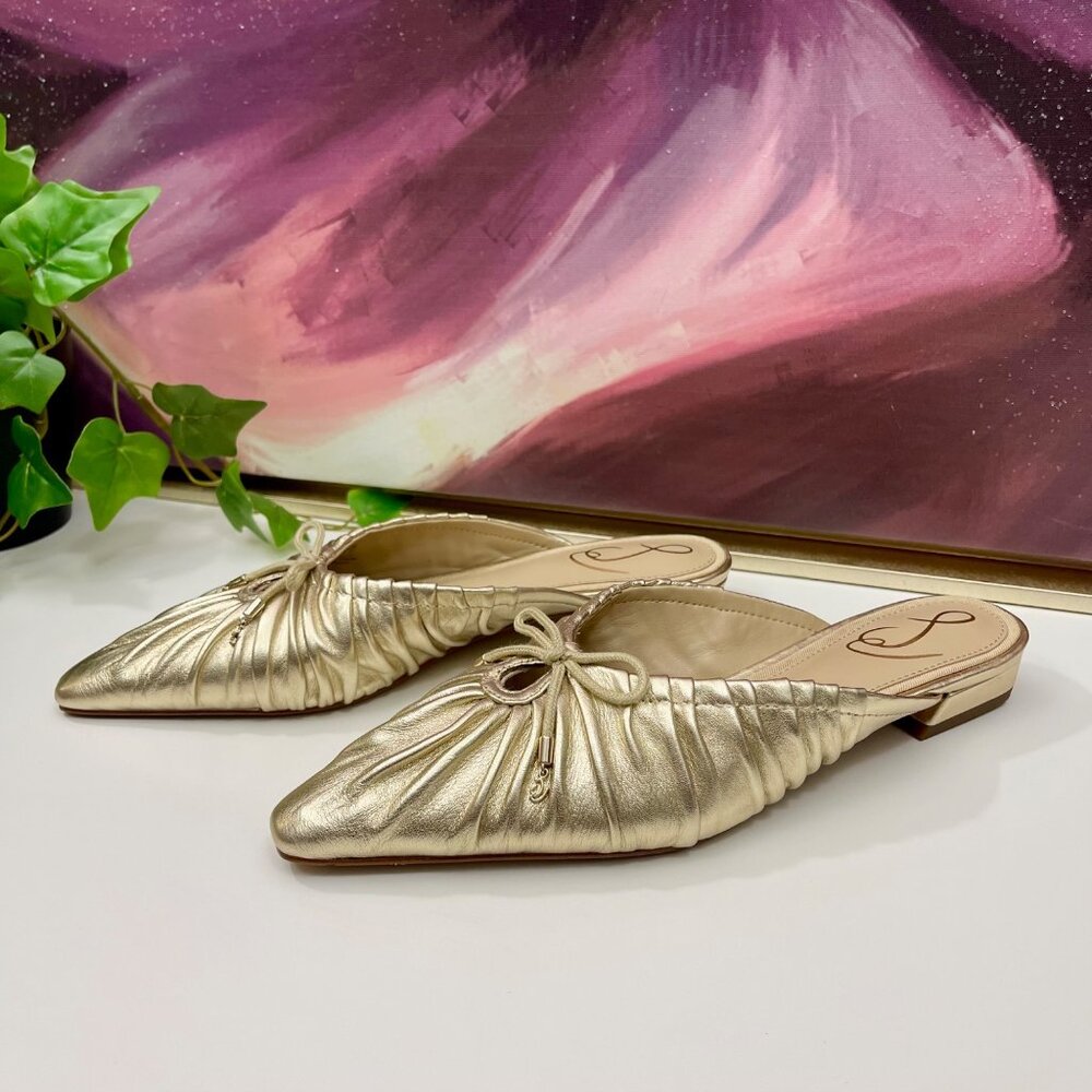 Sam Edelman Gold Mules - Picture 8 of 14